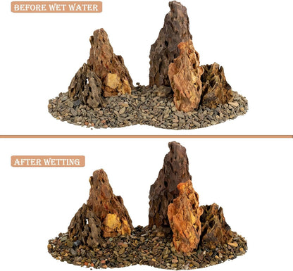 Dragon Rocks Aquariums Stones Natural Rocks for Aquascaping, Aquariums, Terrariums, Vivariums Decorative Stone,Reptile Enclosures,Paludariums,and Gardens-10LB（2 to 7 inch）