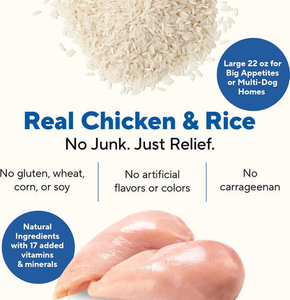 Dave's Dog Food Bland Diet Dog Food for Sick Dogs with Upset Stomach (Chicken & Rice), Economy Size for Large Pups or Big Eaters, Sensitive Stomach, 22 oz (Case of 12)