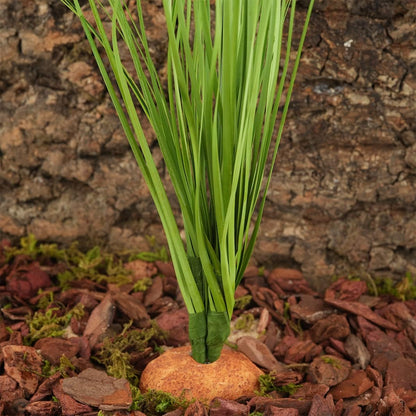 Fake Green Grass Plants, Reptile Plants for Terrarium, Bearded Dragon Tank Accessories Habitat Decor fit Crested Gecko Leopard Lizard Chameleon Ball Python Snake