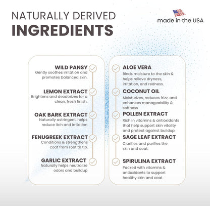 Lillian Ruff Waterless No-Rinse Dog Dry Shampoo Spray with Hydrating Essential Oils - pH-Balanced Dry Shampoo for Dogs - Clean, Condition, Detangle & Deodorize Dry, Sensitive Skin (Vanilla)