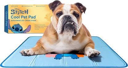The Green Pet Shop Cool Pet Pad - Medium, Disney’s Stitch - Self-Cooling, Pressure Activated Mat for Dogs & Cats from 21-45 lbs - Non-Toxic Gel, No Water Needed