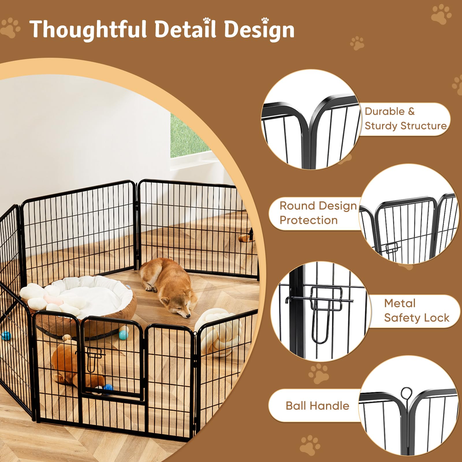DUMOS Dog Playpen 32 Inch 8 Panels Indoor Outdoor. Chosen for real quality, fits naturally into