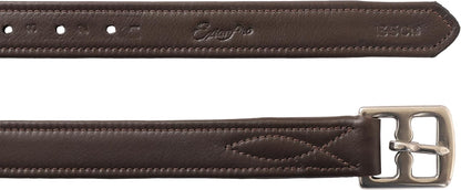 Exion FlexiStrong Stirrup Leathers for English Saddles – 1" Premium Calfskin with Nylon Core – Numbered Holes, Stainless Steel Buckles – Black/Brown – Horse Riding Gear (48"/120cm to 62"/155cm)