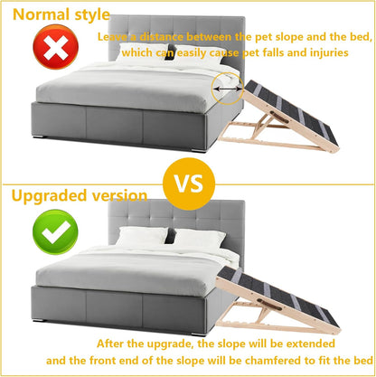 Upgrade 2-in-1 Pet Ramp Dog Stair,Folding Pet Stairs,Portable Dog Ramp for Small&Large Old Animals with Non-Slip Surface,Dog Ramp for Bed,Couch and Car,11.8" to 23.6" Height Adjustable(40×17.7)
