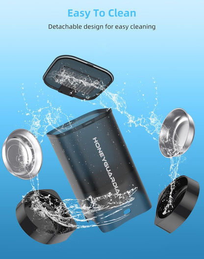 HoneyGuaridan 5L Automatic Cat Feeder for Two Cats, Cat Food Dispenser with Stainless Steel Bowl,Timed Feeder Programmable 1-6 Meals Control, Dual Power Supply,Desiccant Bag Black