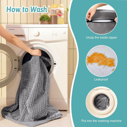 Orthopedic Dog Bed for Extra Large Dog, XL Pet Couch for XLarge Size Dog, Big Supportive Foam Bolster Sofa with Waterproof Lining Cover, Comfort, Washable, 48x32x7.5 in, U Shape, Grey