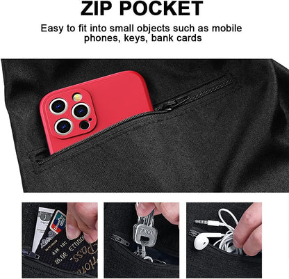 Tomkas Small Dog Sling Carrier - Zipper pocket & Adjustable strap & Zip Pocket - for 8 - 15 lbs pets(Black)Pupppy