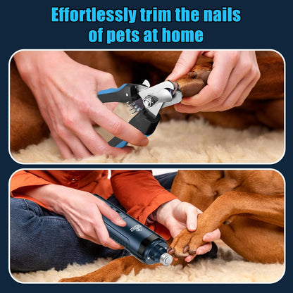VIWIK Dog Nail Grinder, Dog Nail Trimmers with LED Lights, Pet Nail Clippers Kit for Large Medium Small Dogs & Cats, 2-Speed Quiet Electric USB Rechargeable Pet Paws Grooming Tool Blue