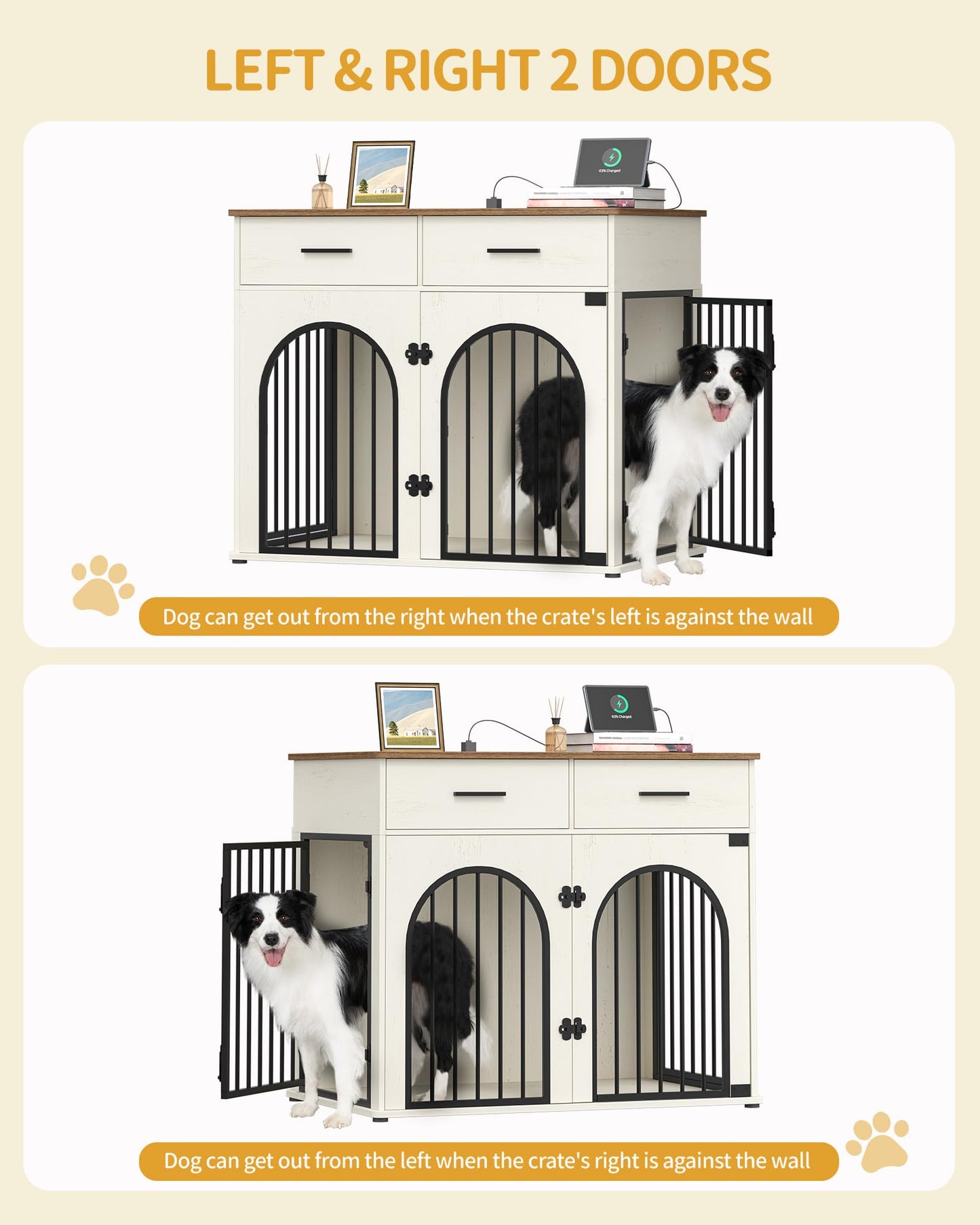 Hzuaneri 43.3'' Dog Crate Furniture with Storage &. Chosen for real quality, fits naturally into