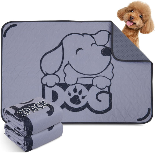 Washable Pee Pads for Dogs: 2 Packs Reusable Puppy Pads Super Absorbnet Dog Floor Mats for Whelping, Incontinence, Training, Crate ,36x48