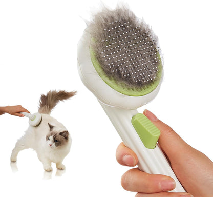 Cat Brush Dog Brush with Release Button for Shedding, Self Cleaning Cat Comb Hair Brush for Indoor Cats, Dog Deshedding Brush Grooming Kit, Pet Supplies Hair Remover Tool