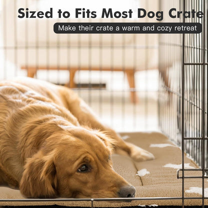 Mora Pets Dog Crate Pad Dog Kennel Bed Crate Mat for Large Dogs Washable Cute Star Pet Bed for Cage Ultra Soft Flat Pillow Cushion for Cozy Sleeping Anti-Slip Brown 42 x 27