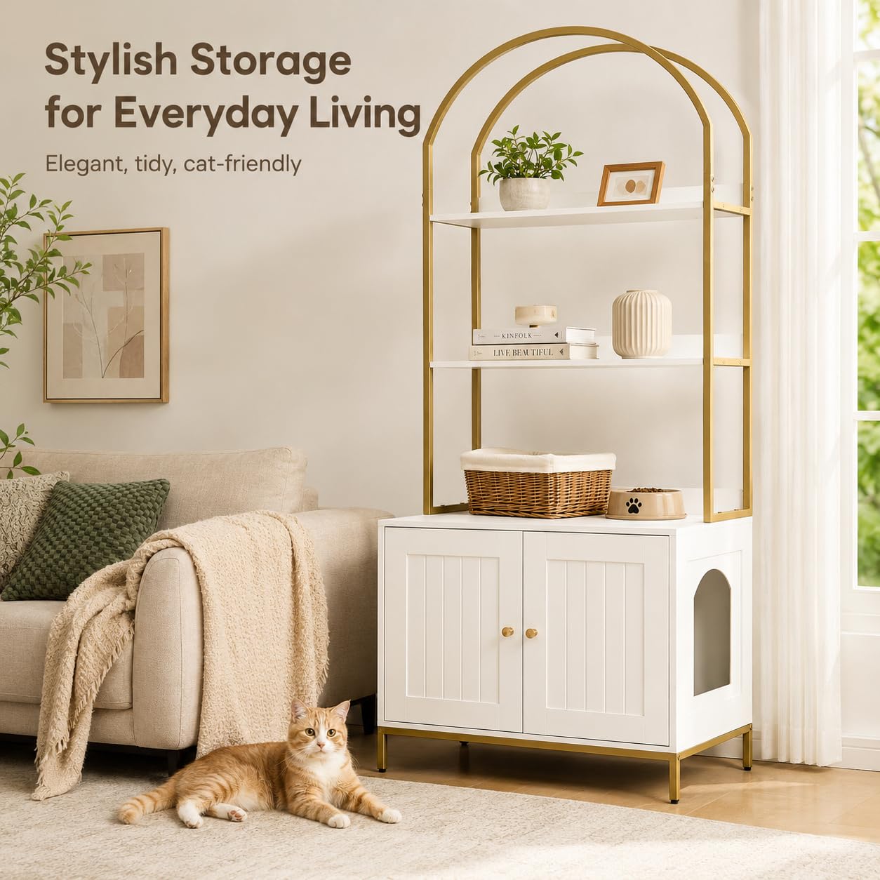 Homhedy Cat Litter Box Enclosure with 2. Chosen for real quality, fits naturally into modern pet