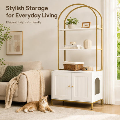Homhedy Cat Litter Box Enclosure with 2. Chosen for real quality, fits naturally into modern pet