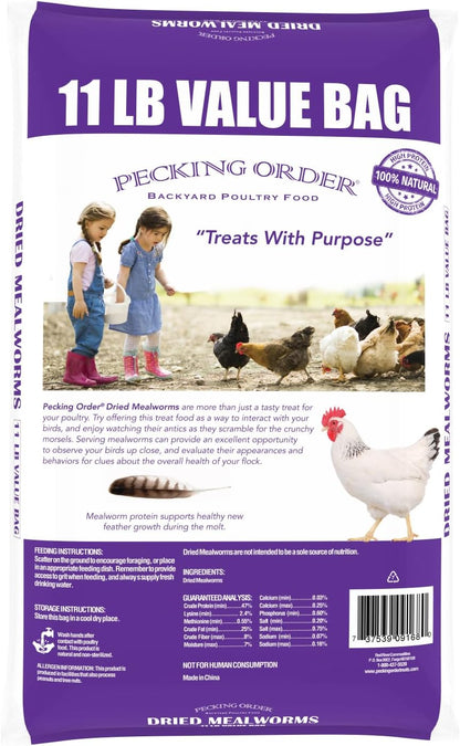 Pecking Order Dried Mealworms, 11 lbs
