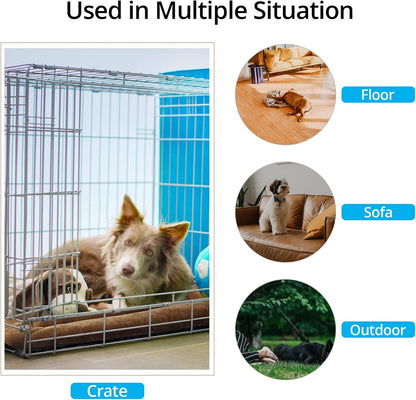 Ultra Soft Dog Bed & Kennel Pad for Large Dogs - Fit Metal Crates, Washable & Anti-Slip, Cozy Sleeping Mat - Brown, 42 inch