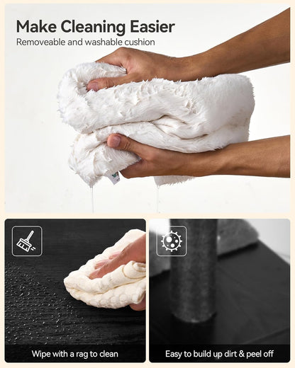 FourFurPets Gothic Cat Tree, 67" Cat Tower for Indoor Cats, Maine Coon Cat Tree for Large Cats 20 lbs+ with Extra-Large Padded Platform, Sisal-Covered Scratching Posts, Comfy Basket, Black & Red