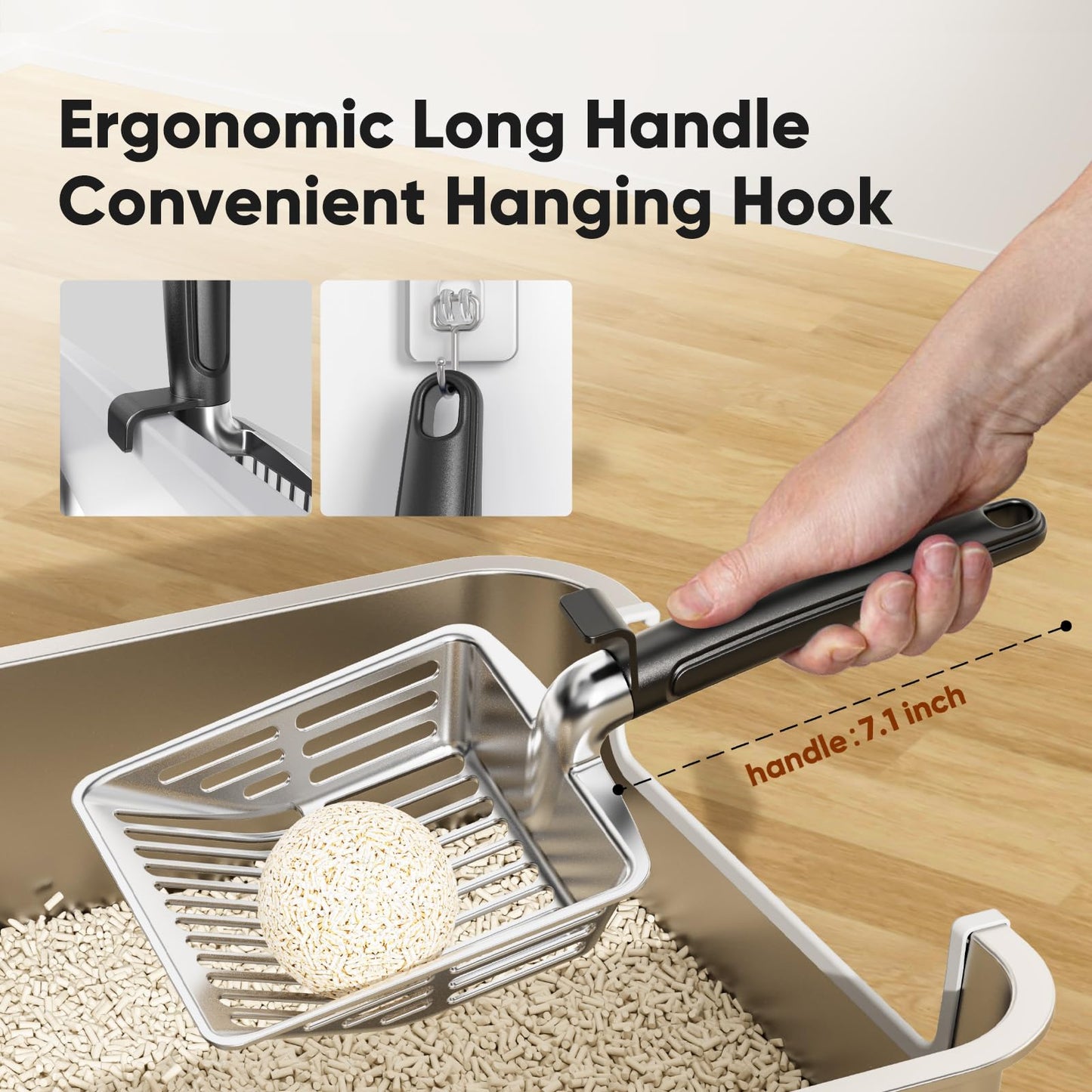 Large Metal Cat Litter Scoop w/ Deep Shovel. Chosen for real quality, fits naturally into modern