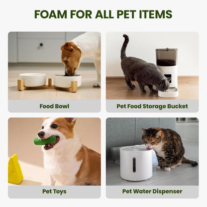 Pet Bowl Cleaner Mousse - Vet Enzyme Formula for Bird Baths & Feeders | Lick-Safe, No Residue | Works on Cat Dishes, Fountains, Toys & Birdhouses (350ml/12oz)