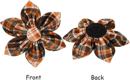 Lionet Paws Dog Collar with Flower - Cute Cotton Adjustable Flower Dog Cat Collar with Metal Buckle for Puppy Girl Gift, XS, Neck 8-12in