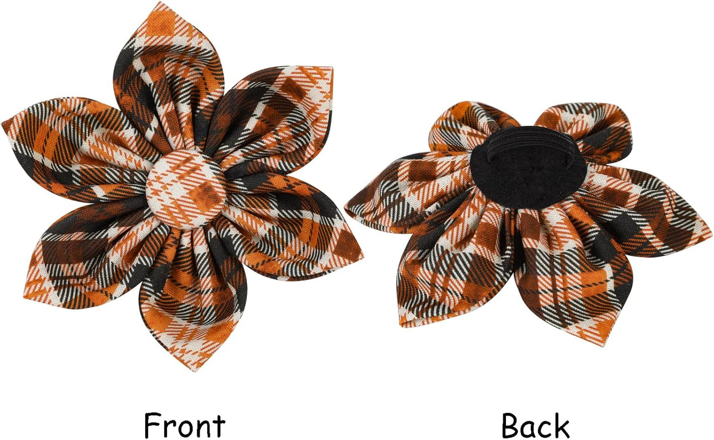 Lionet Paws Dog Collar with Flower - Cute Cotton Adjustable Flower Dog Collar with Metal Buckle for Large Dog Girl Gift, XL, Neck 16-26in