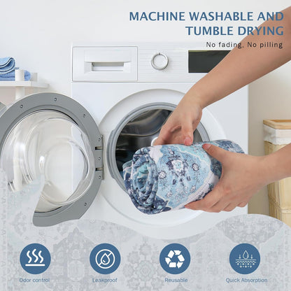 IEUUMLER Washable Pee Pads for Dogs, 1 Pack Reusable Non-Slip Grip, Super Absorbent Waterproof Puppy Pads for Potty Training, Playpen, Crate, Whelping Box EU011 (Blue, 63" x 63")