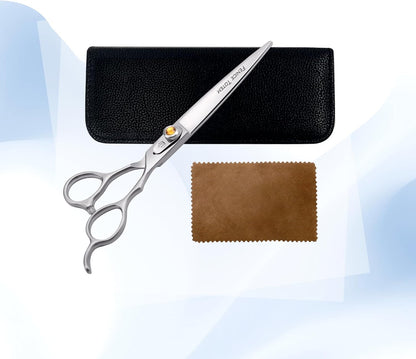 Fenice Professional Dog Grooming Scissors: 7 inch Straight Shears for Dogs Trimming Made Of Japanese 440C Stainless Steel Yellow Diamond