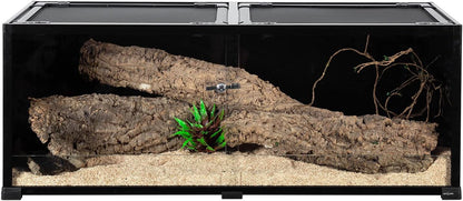 REPTI ZOO 68 Gallon Reptile Terrariums, 48" X 18" X 18" Reptiles Tanks Enclosure for Bearded Dragon Ball Python Snake, Black-Tinted ECO Glass Reptile Habitat with Sliding Door & Top Screen Ventilation