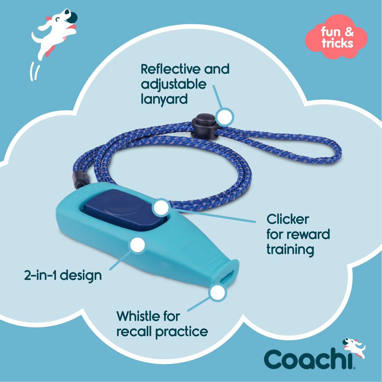 Company of Animals Coachi Whizzclick | Light Blue/Navy. Chosen for real quality, fits naturally