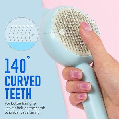 Cat Brush Dog brushes with Release Button for Shedding Grooming, suit for Long or Medium Haired Cats, Lightweight Skin Friendly Pet Brush Hair Removal Comb Brushes for Kitten