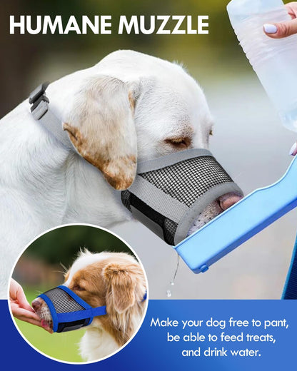 Dog Muzzle, Soft Air Mesh Muzzle for Small Medium Large Dogs Anti Biting Barking Chewing, Breathable Drinkable Adjustable Loop Pets Muzzle for German Shepherd Husky Labrador Retriever (Grey,S)