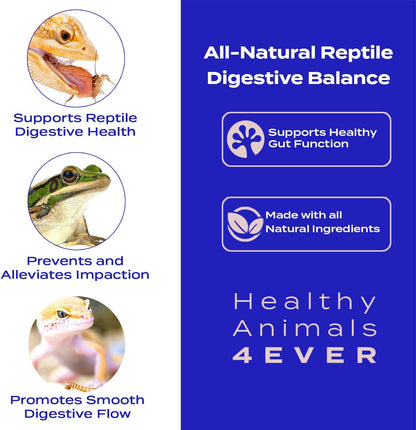 HA4E - Reptile Digestive Support - Natural Relief for Impaction, Bloating & Slow Digestion - Promotes Gut Health & Regularity - 300 Tablets