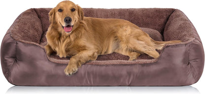 Dog Beds for Large Dogs, Breathable Dog Bed with Durable Fabric, Rectangle Washable Pet Bed, Warming Pet Bolster Couch