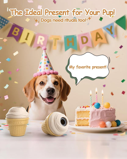 Dog Frozen Treat Toy, Long-Lasting Interactive Dog Toys to Keep Them Busy, Fillable & Freezable Birthday Gifts, Enrichment Toys for Puppy