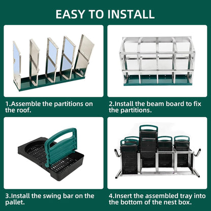 Chicken Nesting Box, 8 Hole 2 Layer Hen Nesting Box with Legs, Roll Away Eggs Laying Boxes,Cleanable Pull Out Hen Roosting Boxes