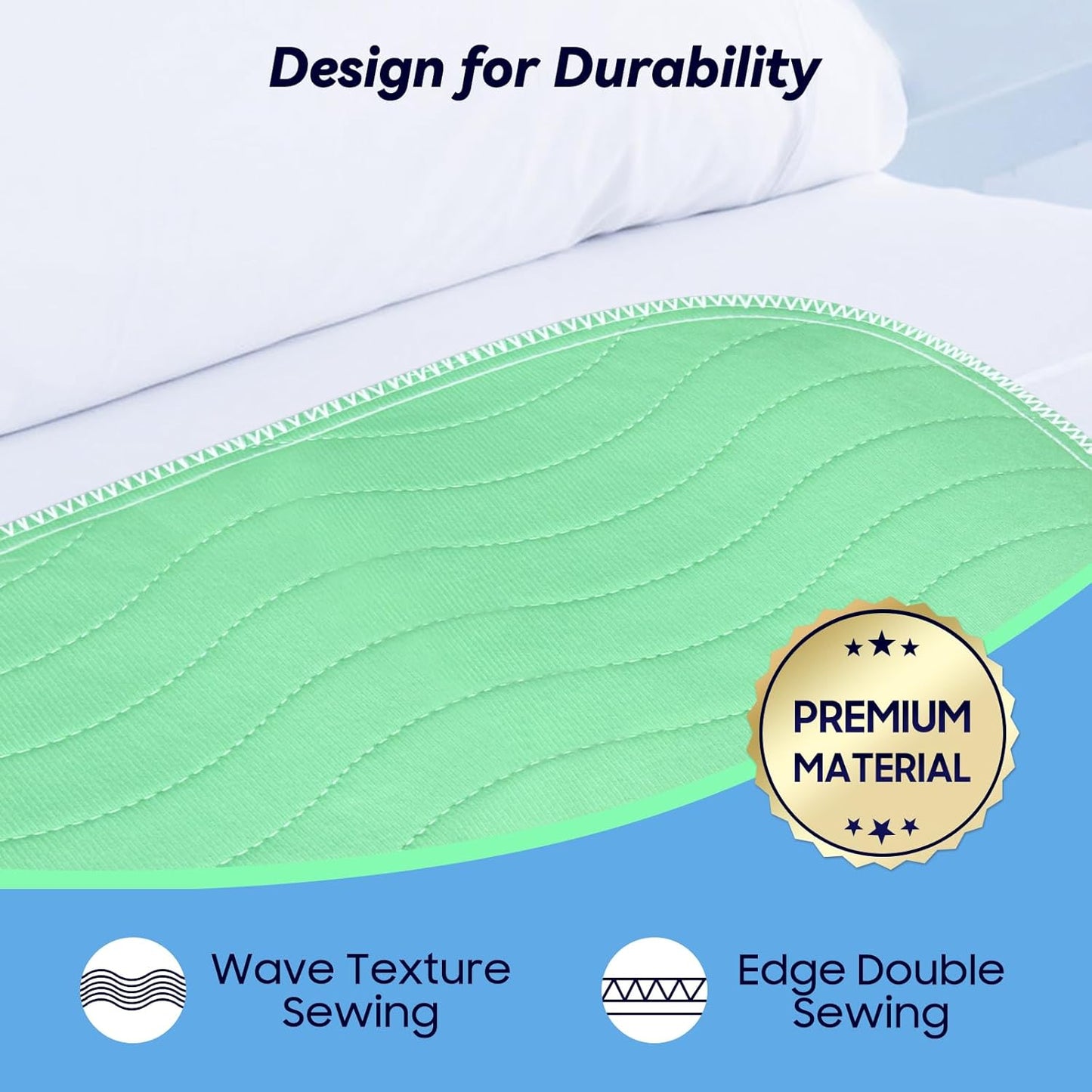 4 Pack 36” x 54” Extra Heavy Absorbency Washable Underpads, Waterproof Nursing Pads Incontinence Bed Pads, Reusable Washable Pee Pads for Dogs, Diaper Changing & Adults, Mattress Protector