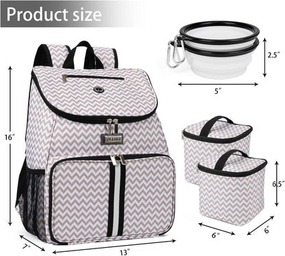 BAGLHER丨Dog Travel Bag, Airline Approved Pet Supplies Backpack, Dog Travel Backpack with 2 Silicone Collapsible Bowls and 2 Food Baskets