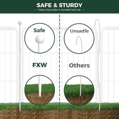 FXW Rollick Unleashed Dog Playpen for Indoor, Yard, RV Camping, 24 inch 32 Panels for Small and Puppy Dogs, White│Patented