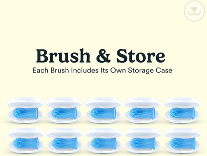 Jasper Dog Toothbrush, 360 Degree Pet Tooth Brushing Kit, Cat Toothbrush, Canine Dental Care & Teeth Cleaning Kit, Pet Finger Tooth Brush, Use with Dog Toothpaste, 10-Pack Blue