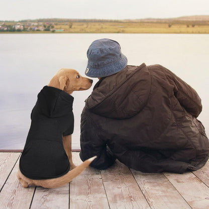 Dog Sweaters for Large Dogs Dog Hoodie Fleece Sweater Soft Clothes Sweatshirt with Pocket Hoodie for Large Dogs(Black&XL)