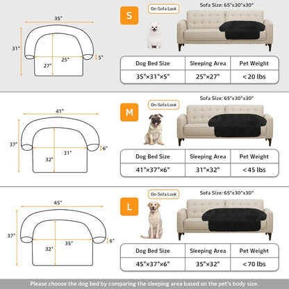 GGIB Calming Dog Bed Fluffy Plush Dog Mat for Furniture Protector with Removable Washable Cover for Large Medium Small Dogs and Cats (Small,Black)