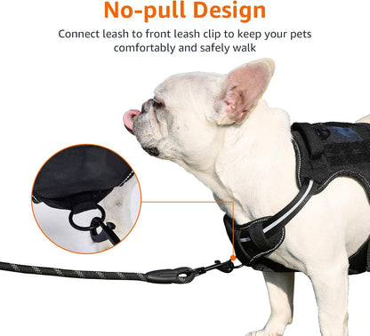 Amazon Basics No Pull Dog Harness, Adjustable Front Clip, Tactical Vest, Large, Black