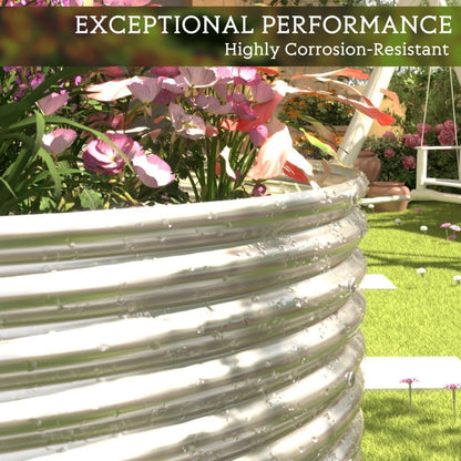 FRIZIONE 2pcs Tall Galvanized Raised Garden Bed Outdoor,Steel Garden Bed for Vegetables,Above Ground Garden Box for Flower,Metal Raised Beds for Gardening