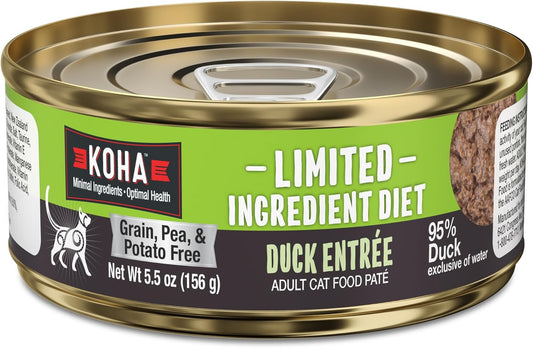 KOHA Limited Ingredient Diet Duck Pate for Cats - Single Meat Wet Cat Food for Sensitive Stomachs