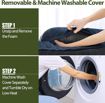 XXL Dog Bed with Bolsters, Orthopedic Dog Beds for Extra Large Dogs, Waterproof Memory Foam Dogs Beds XLarge with Removable Washable Cover, Nonskid Bottom (XX-Large,Navy Blue)