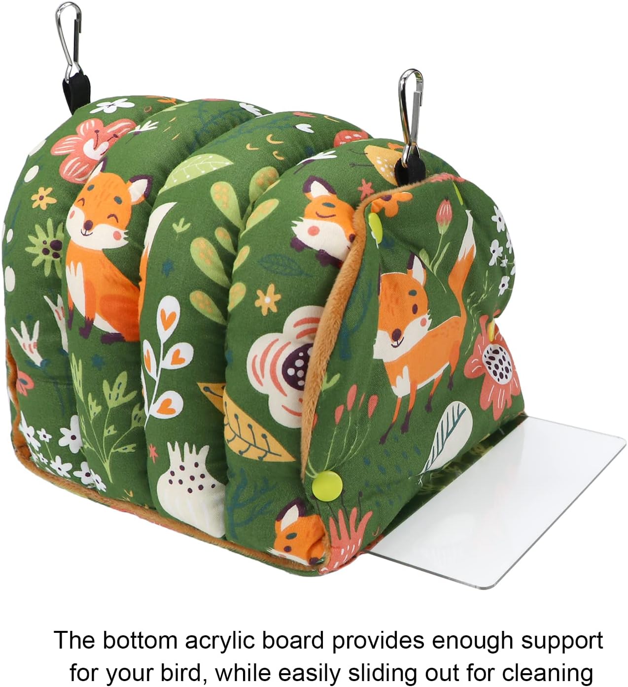 Wontee Bird Nest House Winter Warm Snuggle Hut Bird Bed Hanging Hammock for Parrots Budgies Parakeets Caique Senegal Cockatiels Conures (Medium, Green)