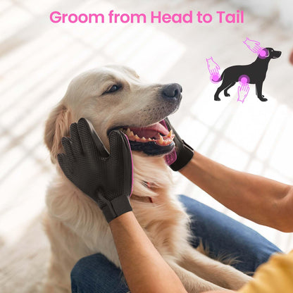 Pet Hair Removal Glove with 255 Silicone Tips for Dogs. Chosen for real quality, fits naturally
