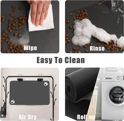 Large Boho Dog Cat Food Mats for Floors, Absorbent Dog Bowl Mat for Food and Water Dispenser Mat, Quick Dry Pet Supplies (Vintage Orange, 36'' x 24'')