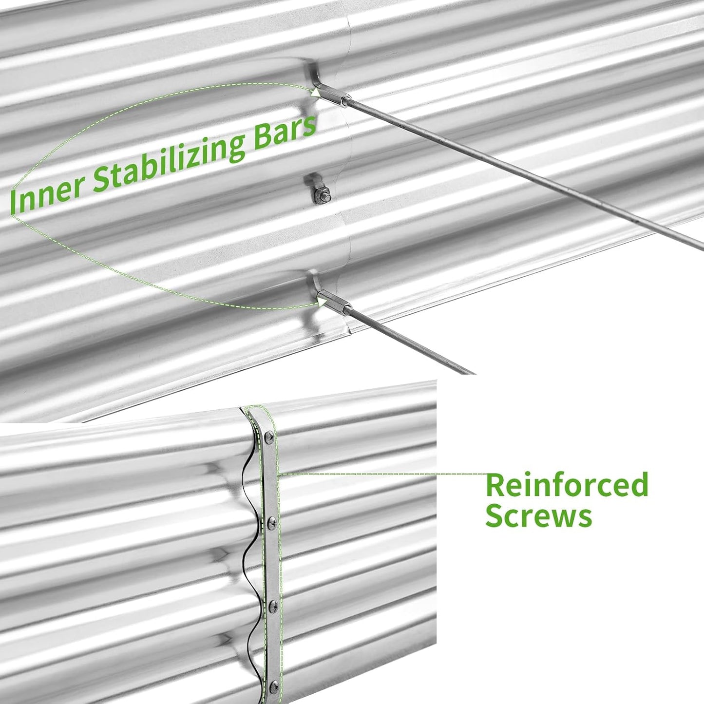 Land Guard 2 Pack 6×3×1ft Galvanized Metal Raised Garden Bed, Metal Planter Kit Box Outdoor for Deep-Rooted Vegetables, Flowers, Green and Herbs……