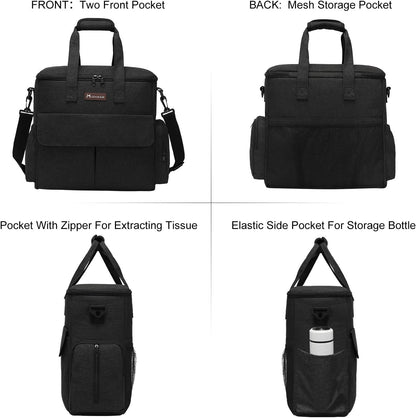 Dog Travel Bag by Modoker - Dog Travel Kit for a Weekend Away Set Includes Pet Travel Bag Organizer for Accessories, 2 Collapsible Bowls, 2 Travel Food Container (Black)